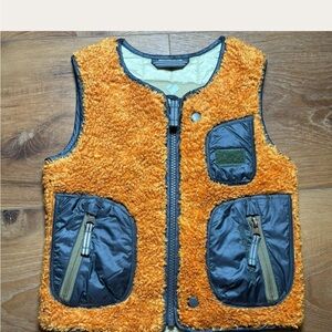 Obermeyer Orange and Gray Kids sherpa front Vest